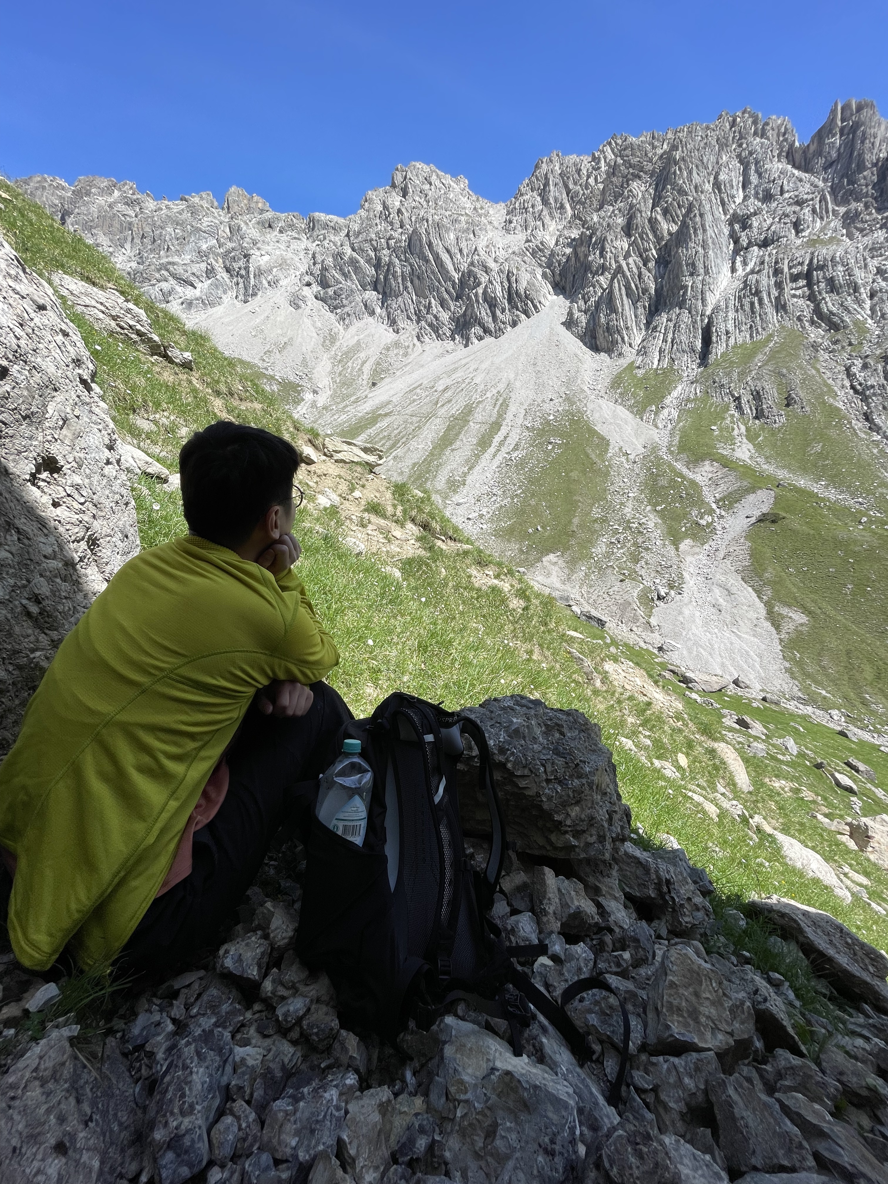 Resting at a rocky summit